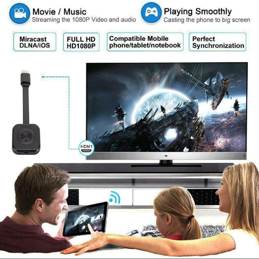 Mobile Phone Hdmi-compatible Bluetooth Adapter Projector Wireless Mirroring Screen Display Wifi Adapter Phone Accessories For PC Black