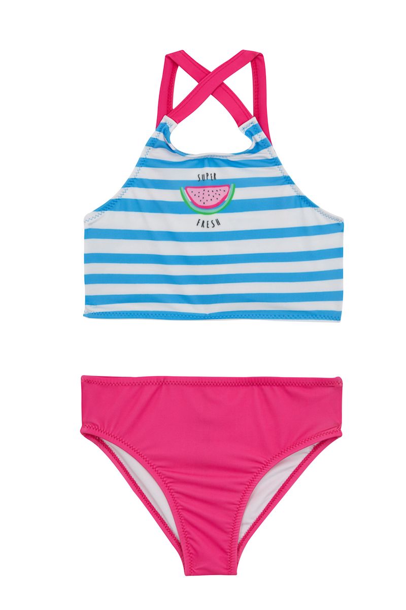 Girl Regular Fit Woven Bikini - Pink