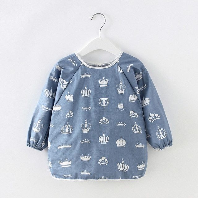 Sleeve Gown Sleeve Apron Coverall Feeding Drawing Bibs