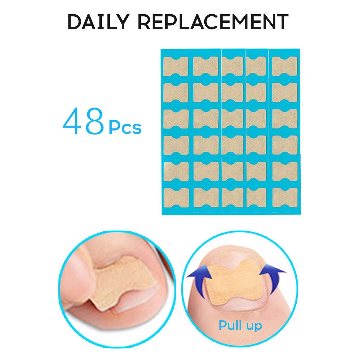 120Pcs Jelly Glue Self-adhesive Ingrown Teonail Corrector Stickers Simple Paste Daily Replacement Ingrown Teonail Corrector Tool