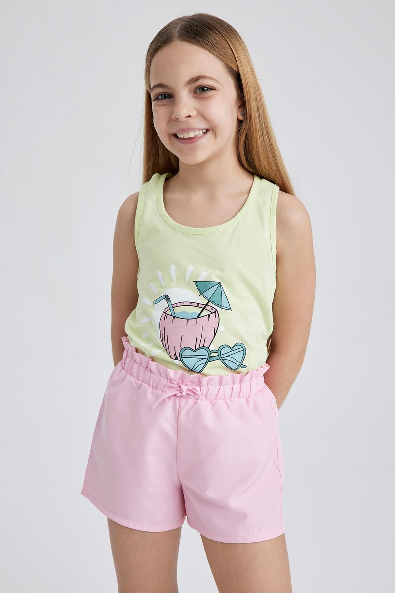 Girl Regular Fit Woven Swimming Short - Pink