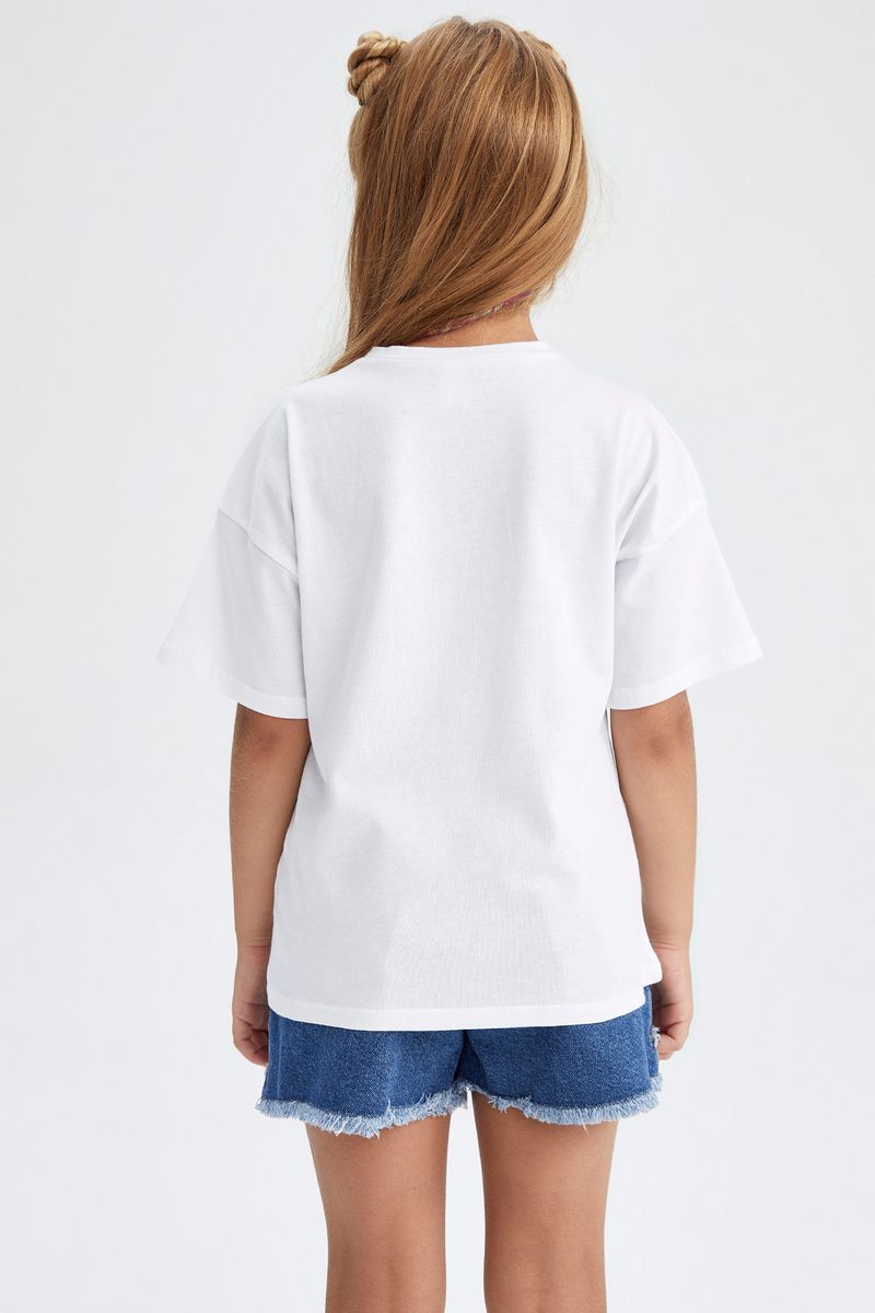 Girl - Regular Fit Knitted Short Sleeve Body - White
