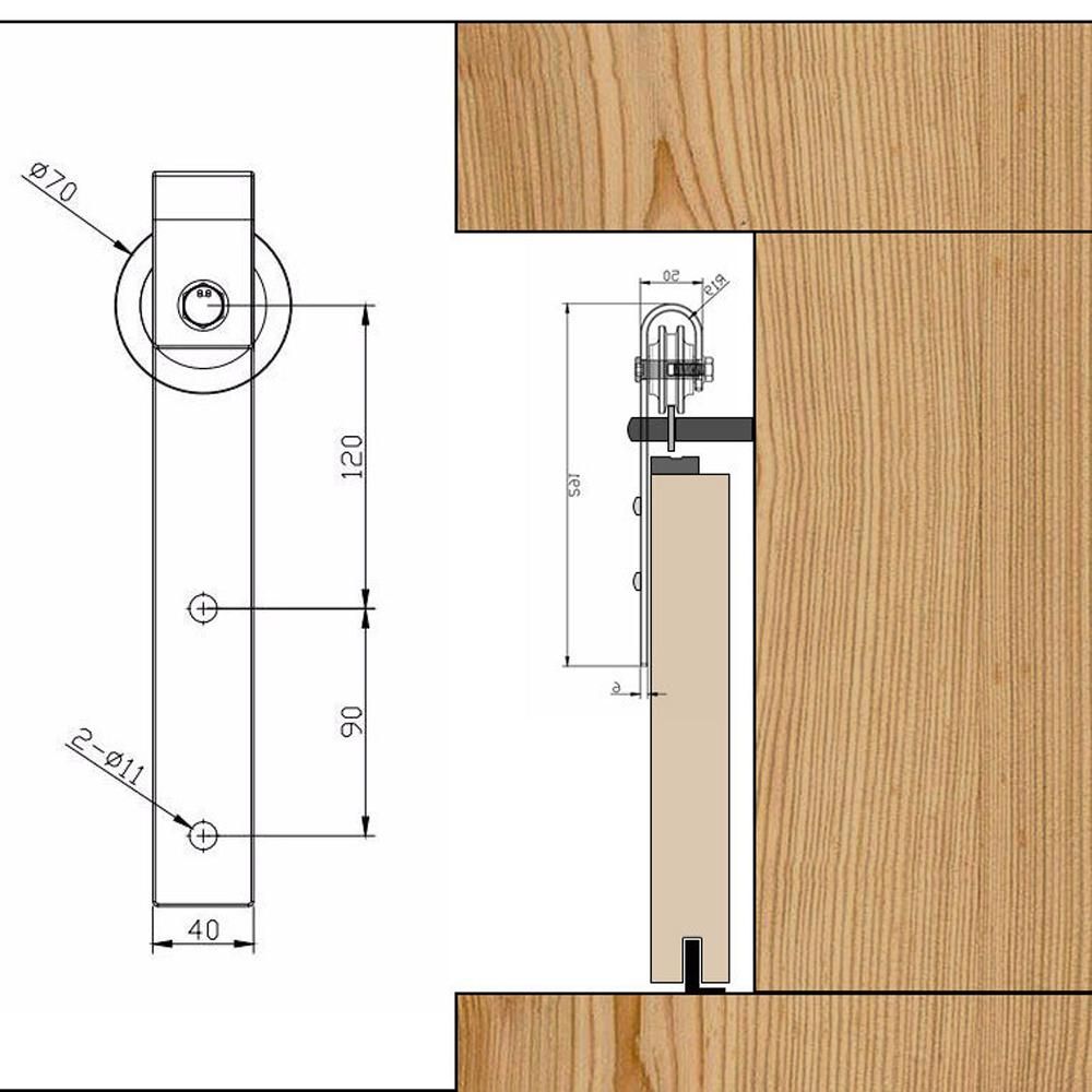 6.6ft Barn Door Hardware Kit Heavy Duty Sliding Barn Door Silent Track Rail Kit Easy to Install (J-Shape Hanger)