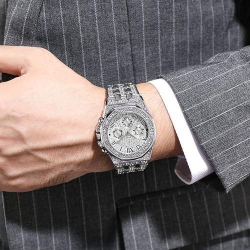New silver watches for men and women, diamond watches, Roman numeral dial watches