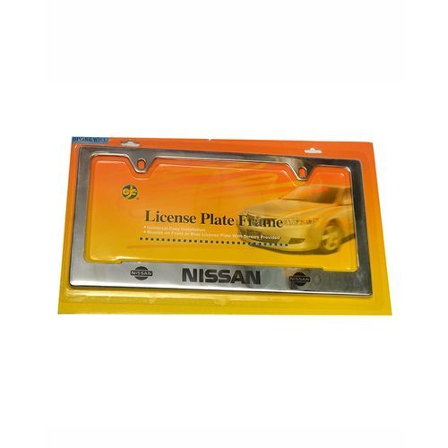 Nissan Crested License Plate Frame - Silver