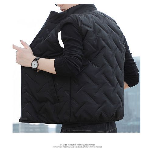 Men's Outdoor Casual Stand Collar Outwear Padded Vest Coats
