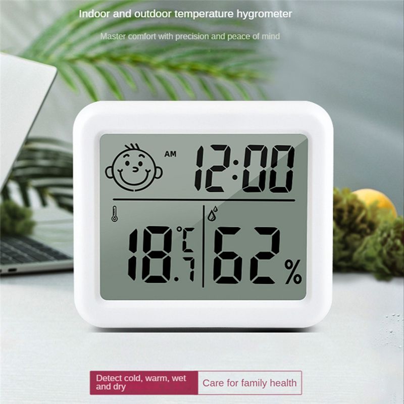 Ultra Thin Digital  Meter Automatic Electronic Humidity Monitor Alarm Clock LCD Indoor Dry Hygrometer