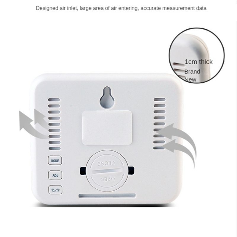 Ultra Thin Digital  Meter Automatic Electronic Humidity Monitor Alarm Clock LCD Indoor Dry Hygrometer