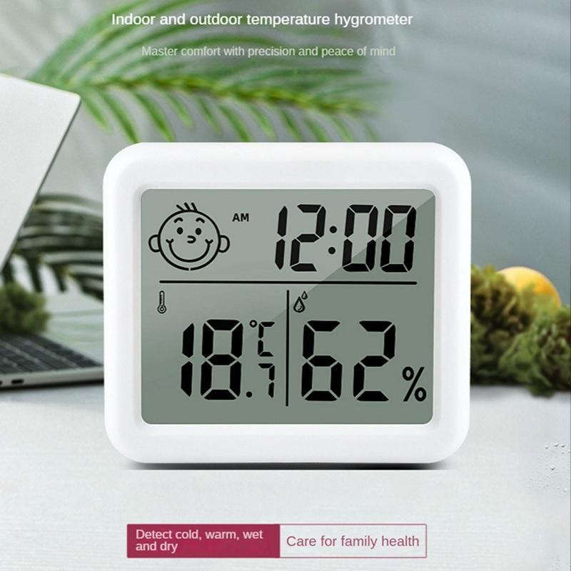 Ultra Thin Digital  Meter Automatic Electronic Humidity Monitor Alarm Clock LCD Indoor Dry Hygrometer