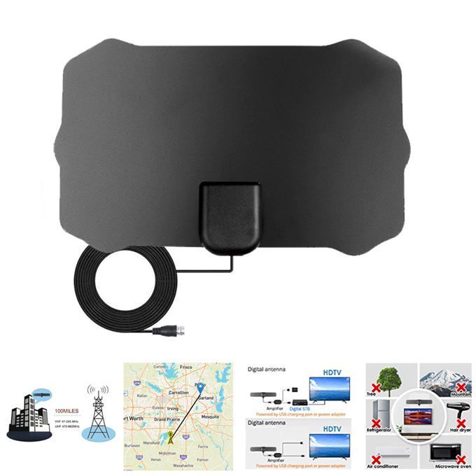 HDTV Antenna Indoor 1000 Miles Digital Antenna Tv Aerial D VB-T2 ATSC ISDB Satellite Dish Receiver