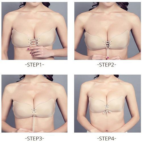 Women Ladies  Backless Strapless Silicone Gel Sticky Bra