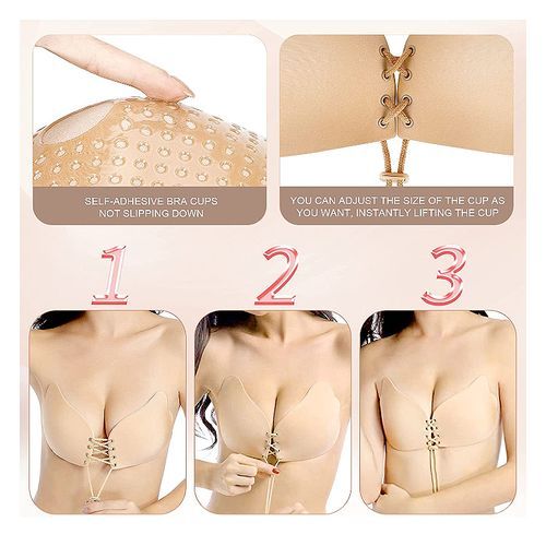 Women Ladies  Backless Strapless Silicone Gel Sticky Bra