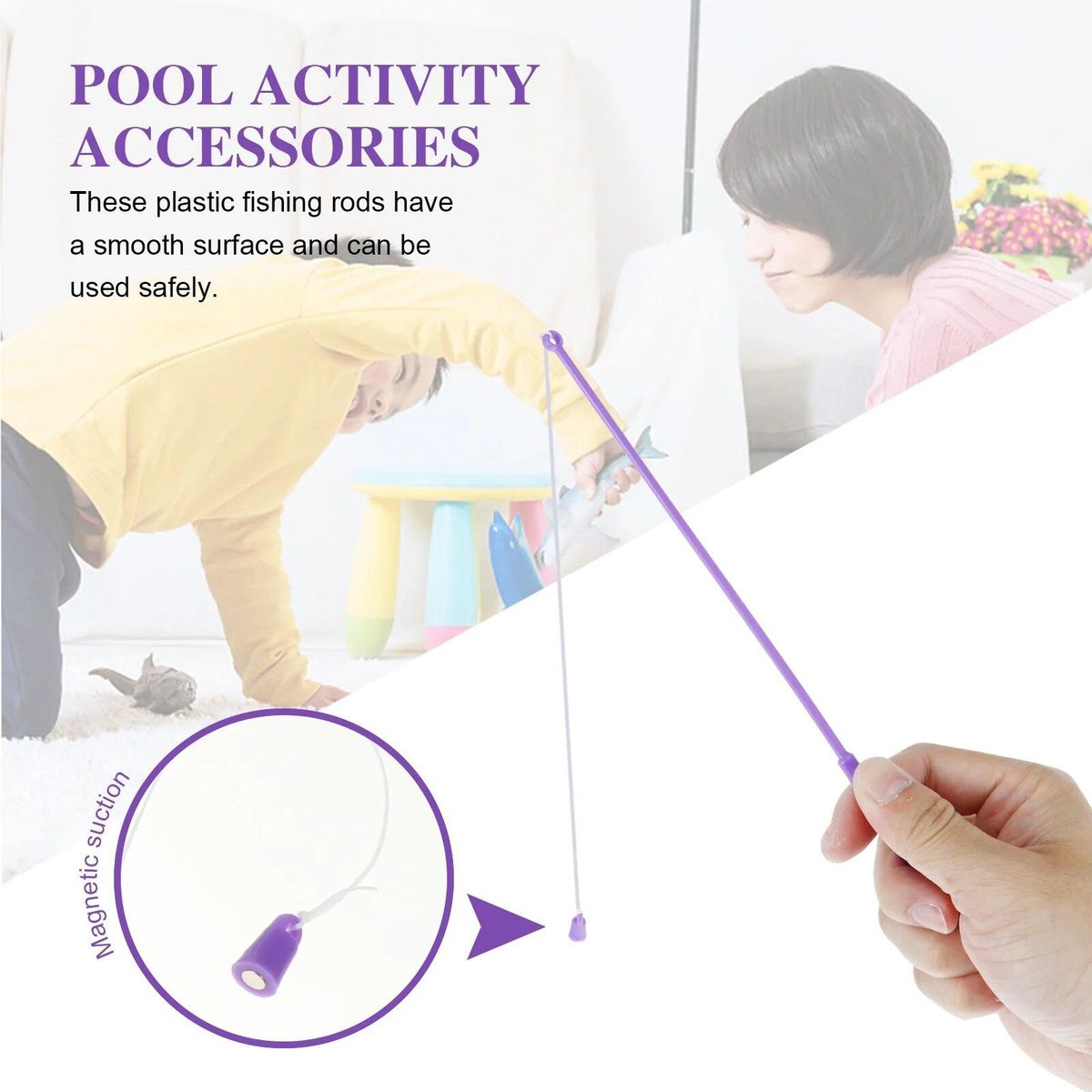 20 Pcs Toddler Magnetic Fishing Rod Preschool Bath Toys Toddlers Kids Plastic Rods