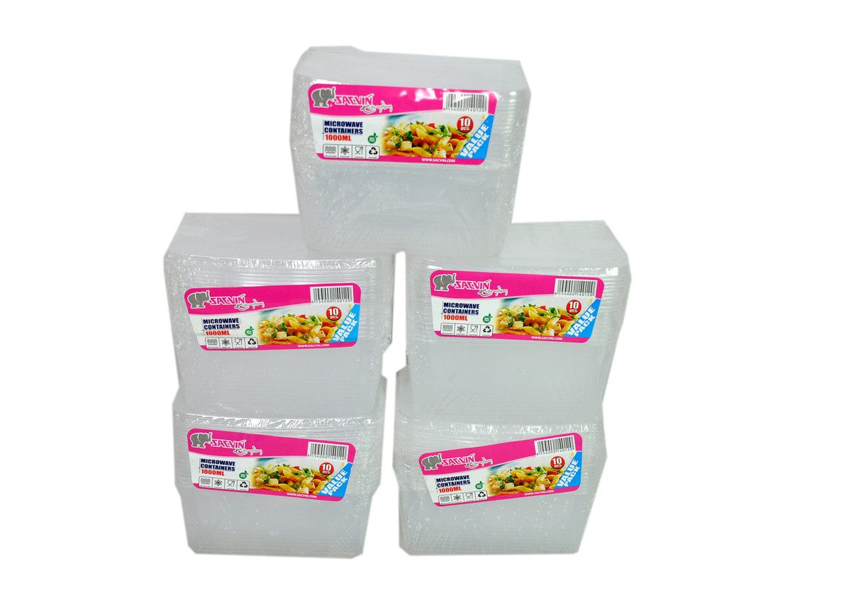 Take Away  Containers 1000ml  - Transparent Cover