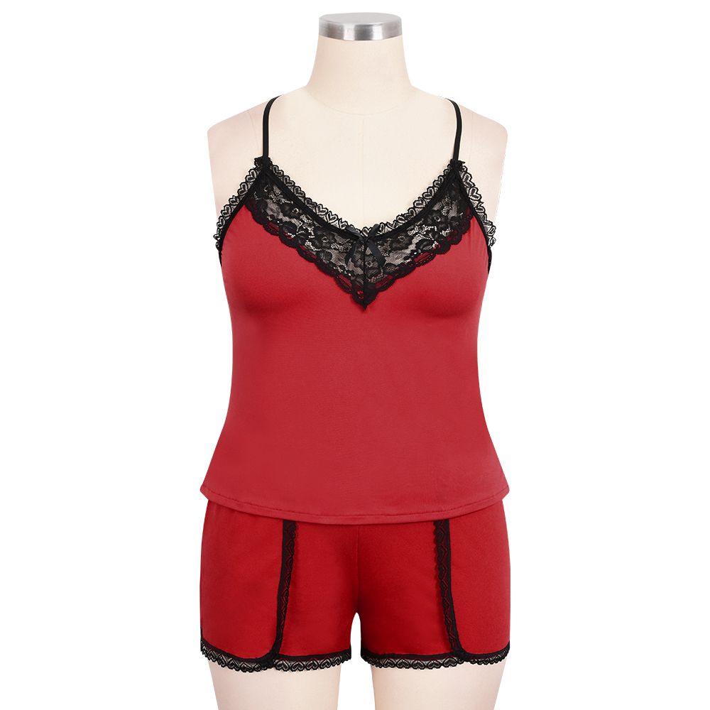 Woman Y Underwear Set Plus Size Lace Stitching See Through Mesh Backless  Suit