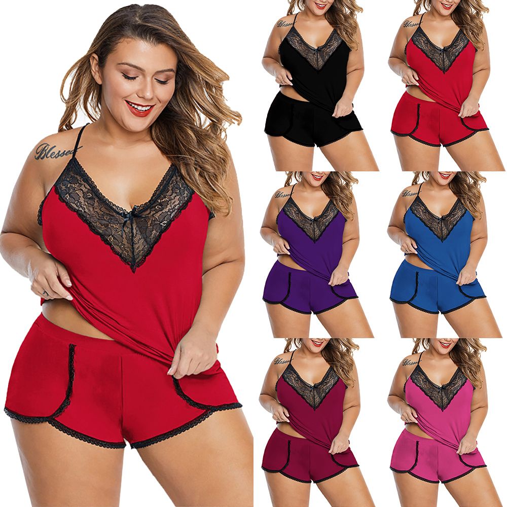 Woman Y Underwear Set Plus Size Lace Stitching See Through Mesh Backless  Suit