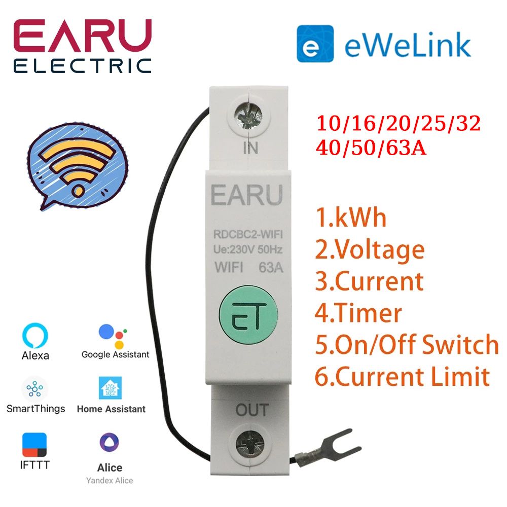 1P Din Rail WIFI Smart Energy Meter Power Consumption KWh