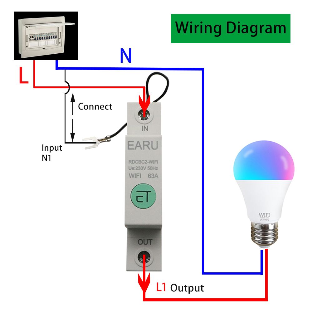 1P Din Rail WIFI Smart Energy Meter Power Consumption KWh