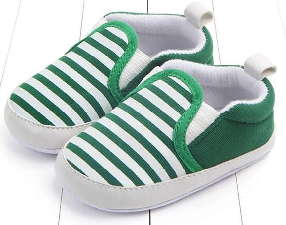 Unisex Striped Lovely Baby's Shoes - Green