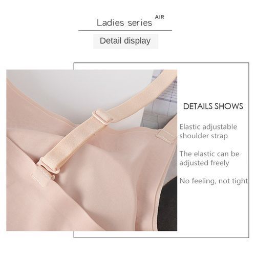 4 In 1 Seamless Bra Wireless Plus Size Ice Silk Padded Top Sexy Women Bralet