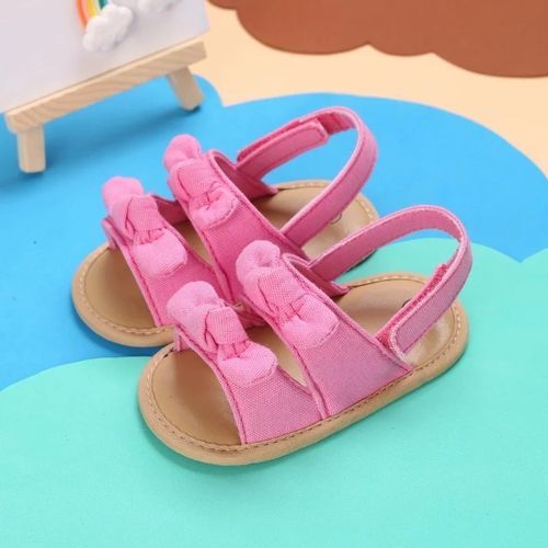 Double Bow Soft Sole Sandals For Babygirls (Size 12-18m)