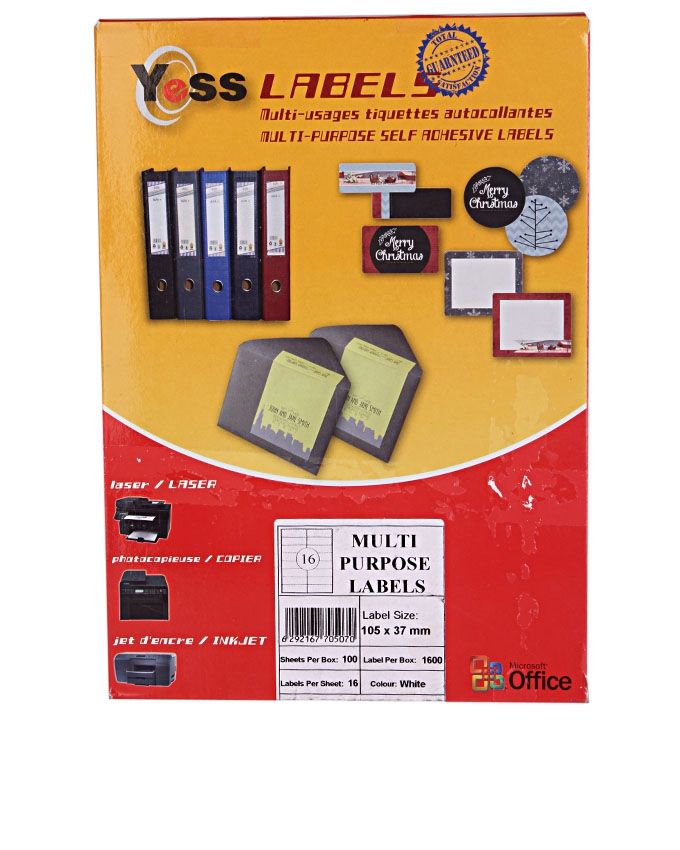 Multipurpose Label Paper 105x37mm 1600