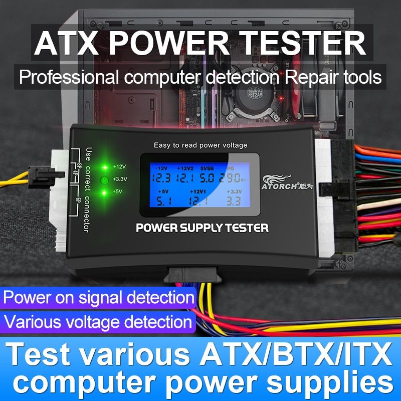 PC Computer ATX Power Supply Dc Digital Voltmeter Electric