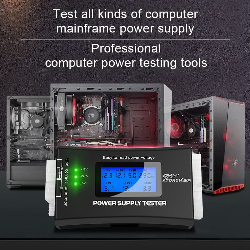 PC Computer ATX Power Supply Dc Digital Voltmeter Electric