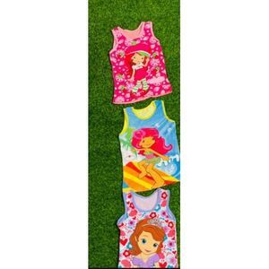 Girls Character Singlets, Top - 3 Pieces
