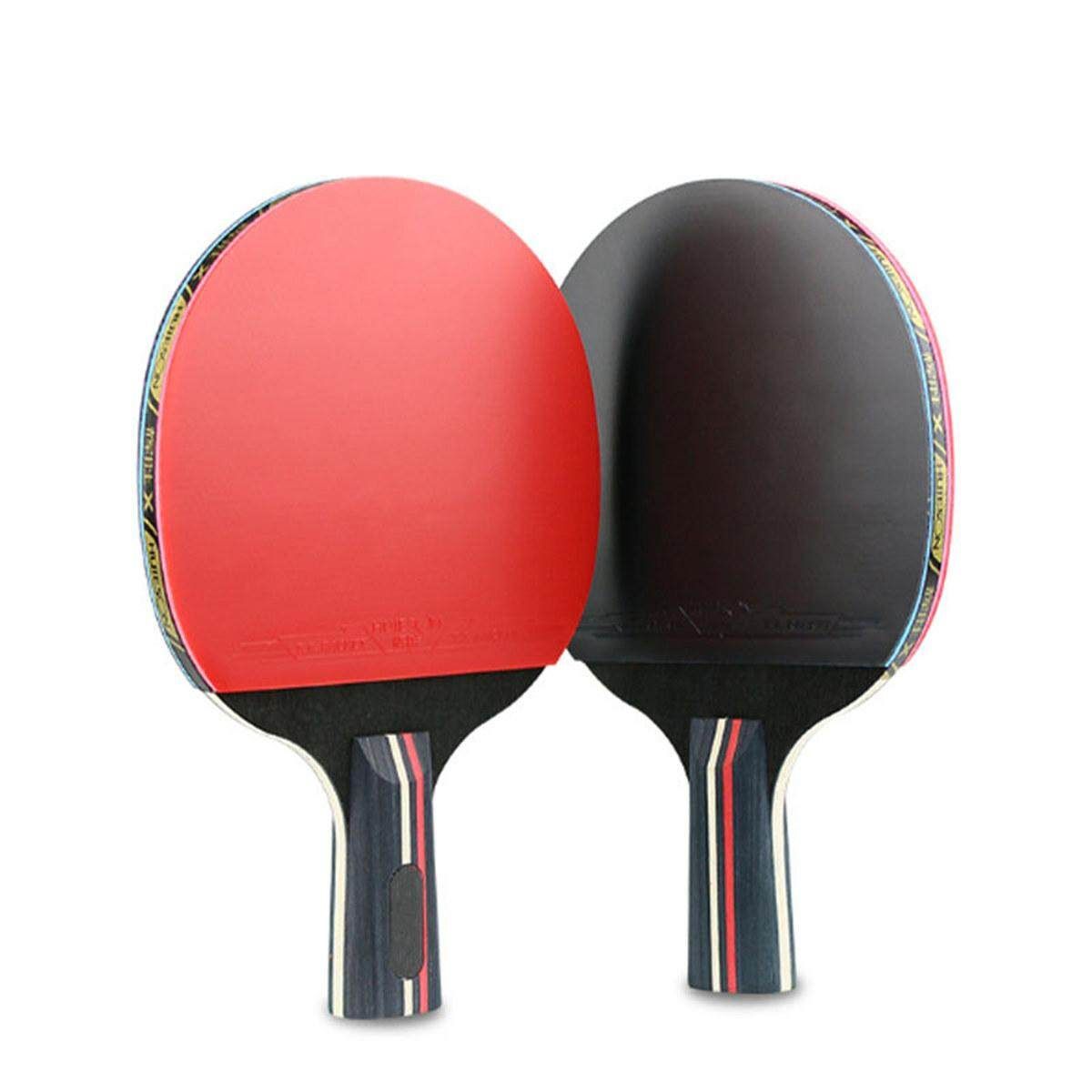 Pair Of 3 Stars Table Tennis Racket Ping Pong Bat W/ 3 Balls + Carrying Bags Set # 2 Straight Racket 2 Straight Shots
