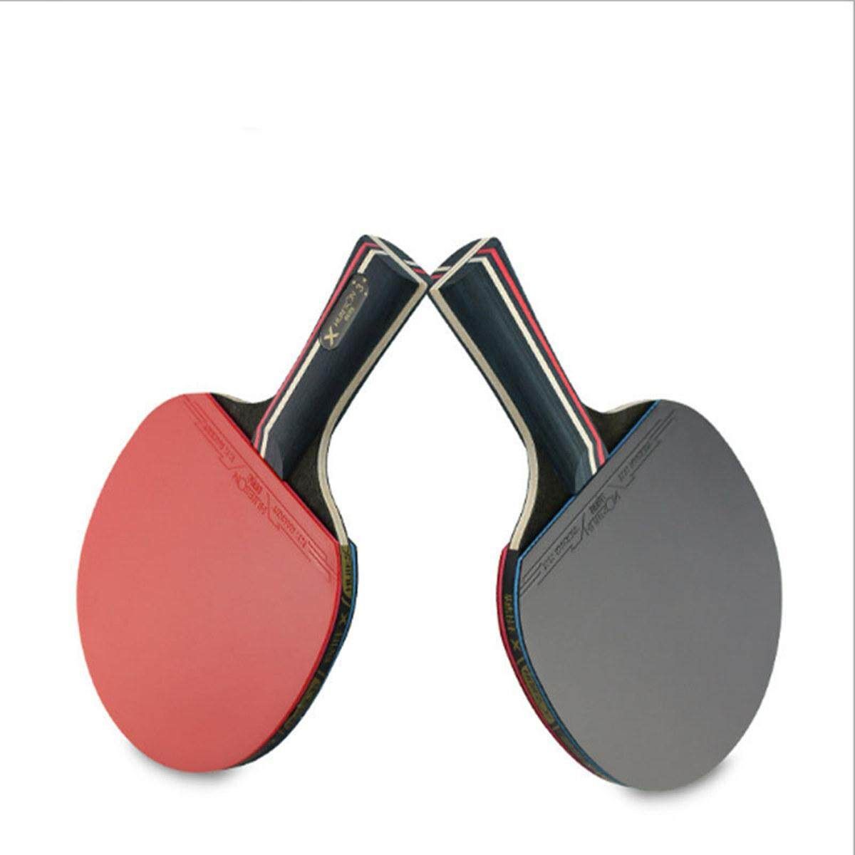 Pair Of 3 Stars Table Tennis Racket Ping Pong Bat W/ 3 Balls + Carrying Bags Set # 2 Straight Racket 2 Straight Shots