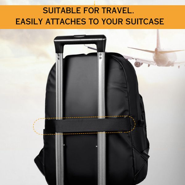 Nordane Leather Laptop Backpack Work Back Pack Bag (Black)