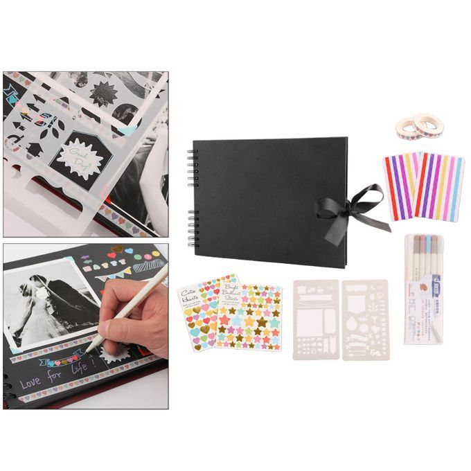 Photo Album Kit Baby Wedding Guest Book Anniversary School Black