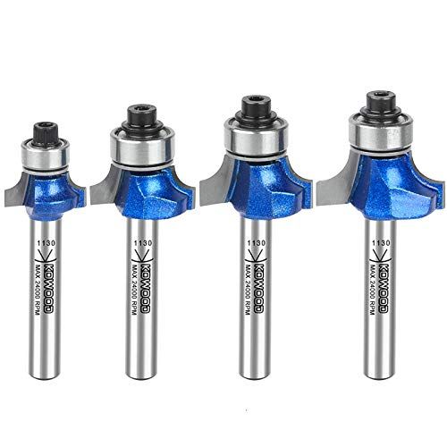 KOWOOD Plus RoundOver Router Bit Set 14 Inch Shank Radius In