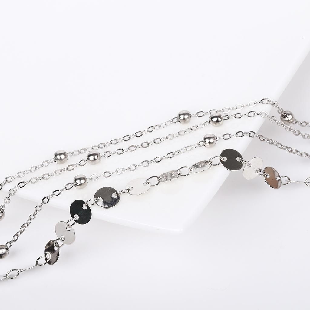 2 Pieces Coin Sequin Anklet Chain Ankle Bracelet Barefoot