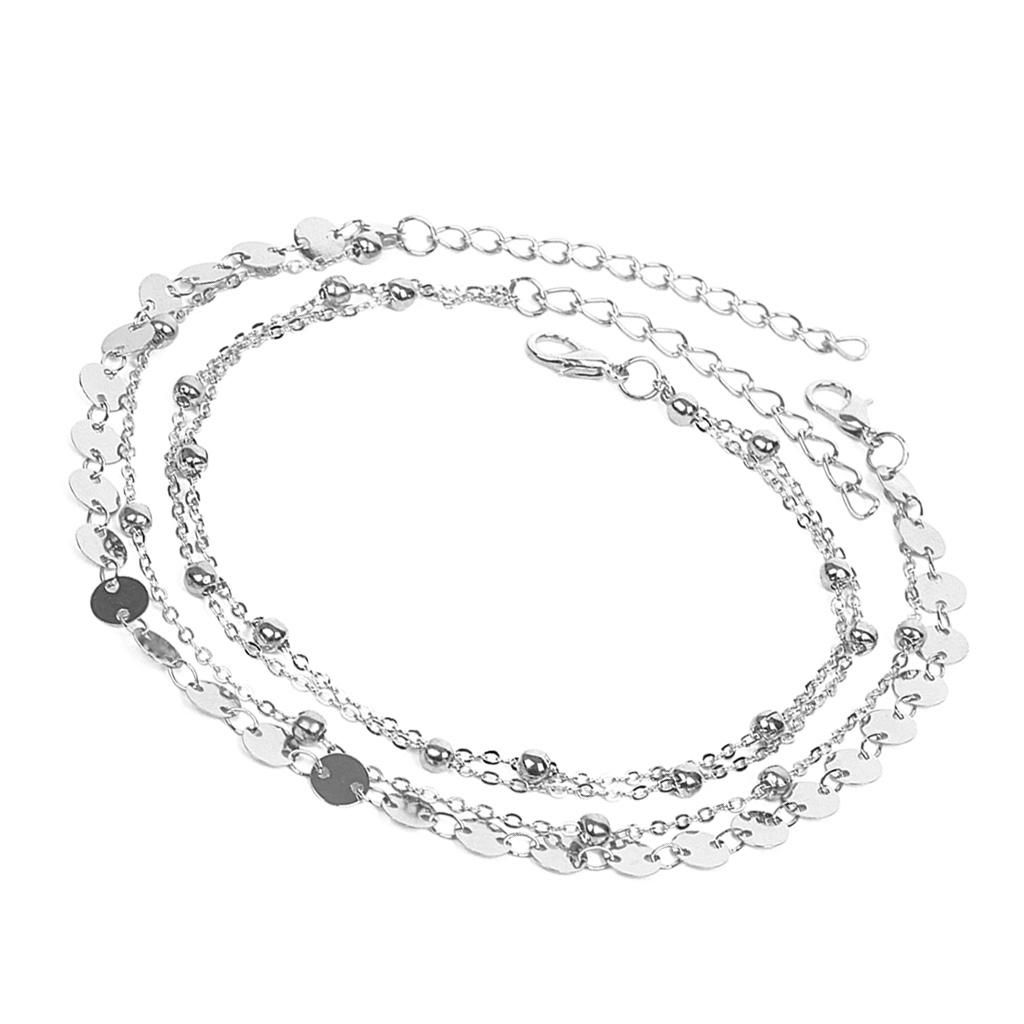 2 Pieces Coin Sequin Anklet Chain Ankle Bracelet Barefoot