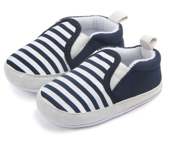 Unisex Striped Lovely Baby's Shoes - Navy