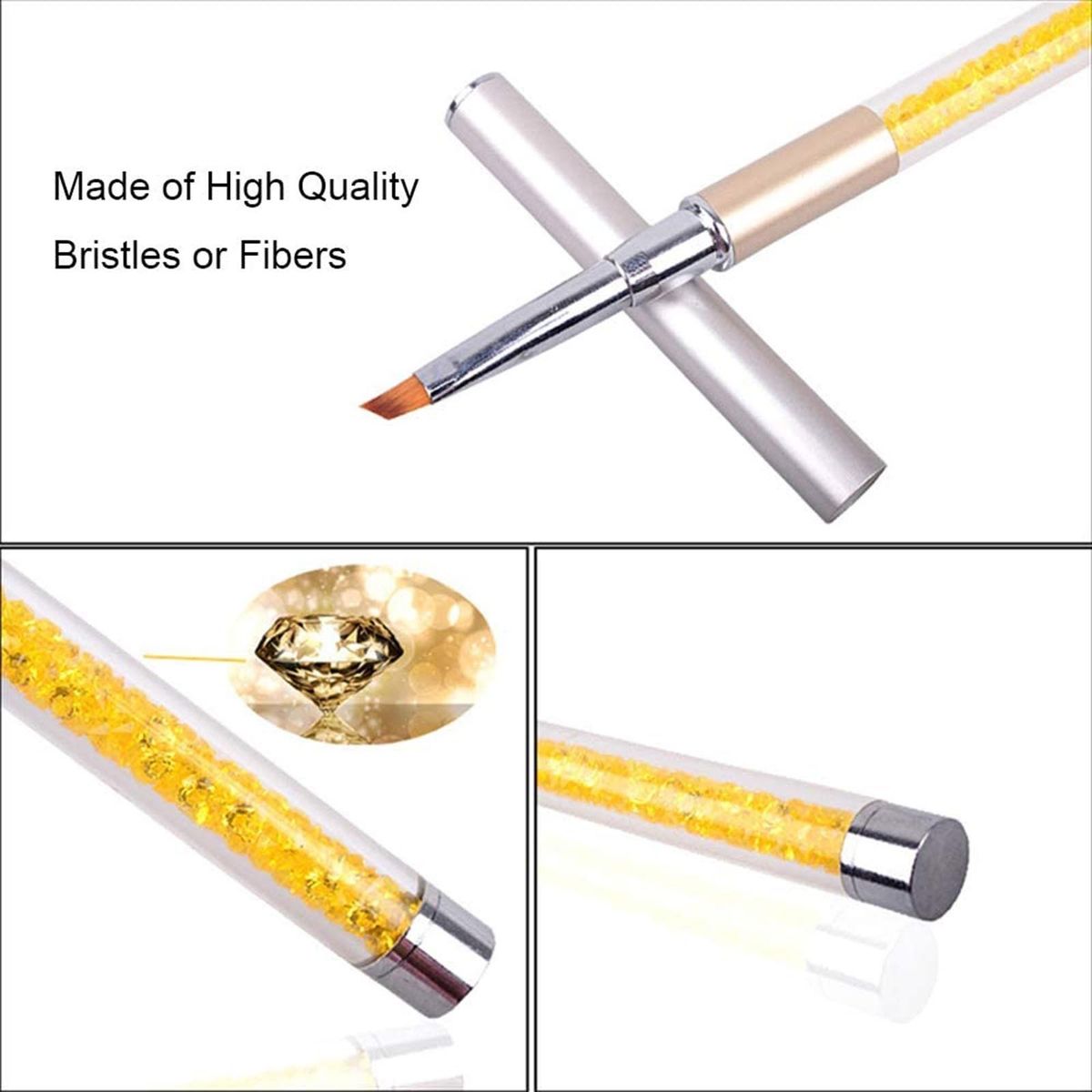 5Pcs Acrylic Nail Brush Kit Nail Art Tips UV Nail Builder Brush Nail Painting Brush For Nail Art Design Painting Drawing Pen Set Nail Tool