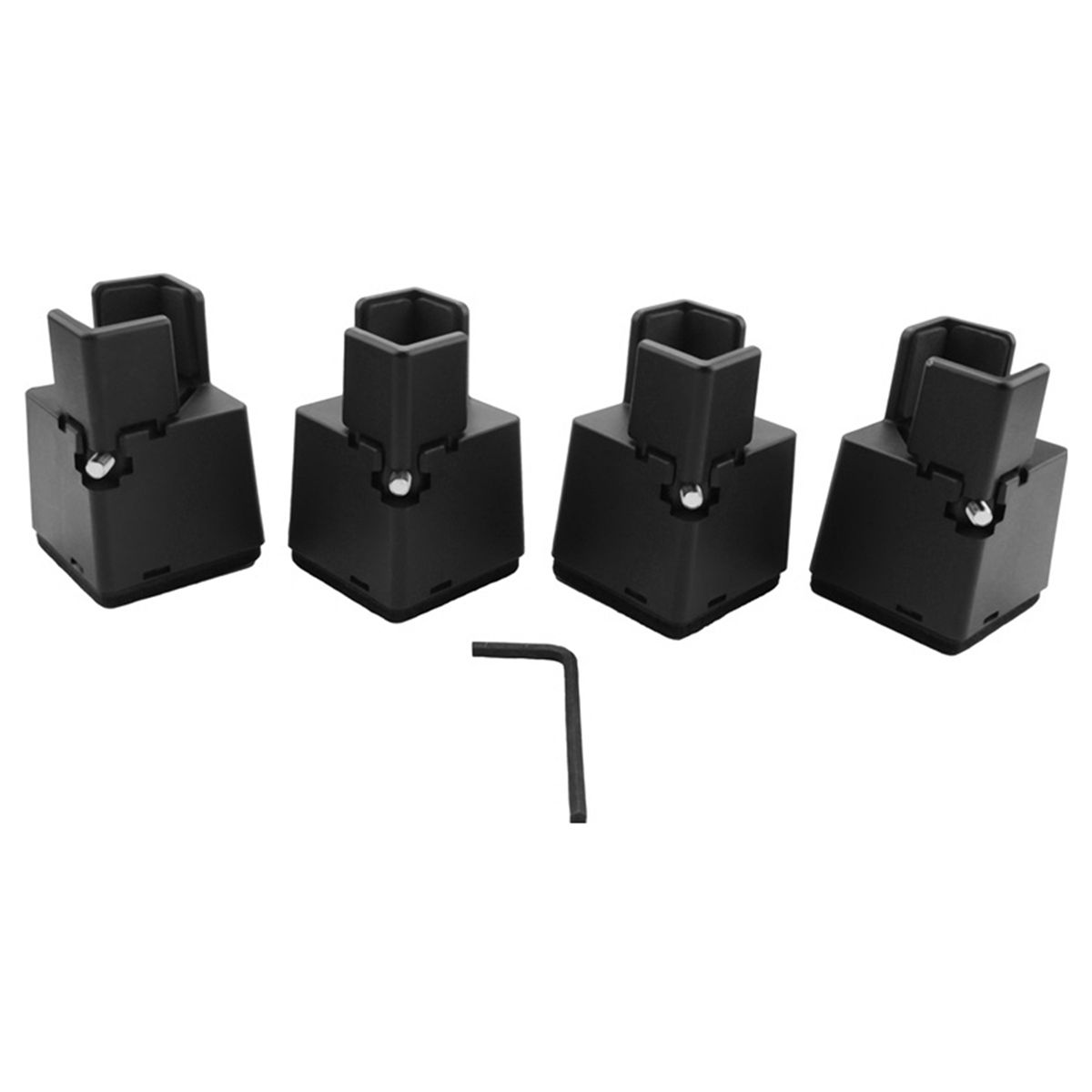 Adjustable Chair Risers with Screw Clamp 2 Inch Height Sofa Bed Furniture Risers Black 4 Pack