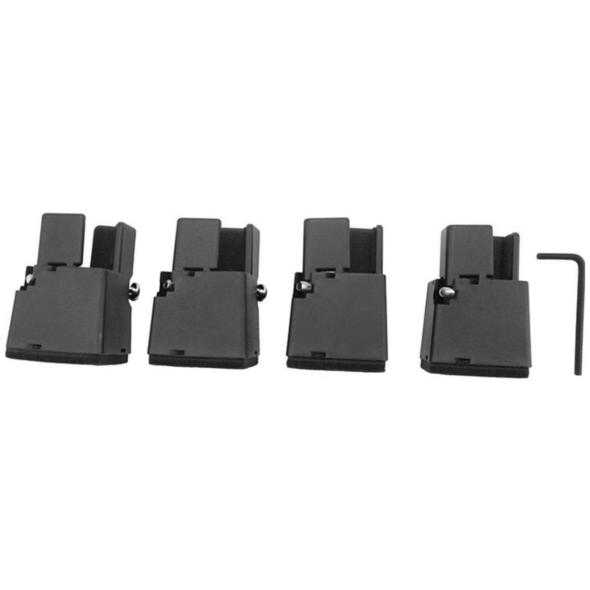 Adjustable Chair Risers with Screw Clamp 2 Inch Height Sofa Bed Furniture Risers Black 4 Pack