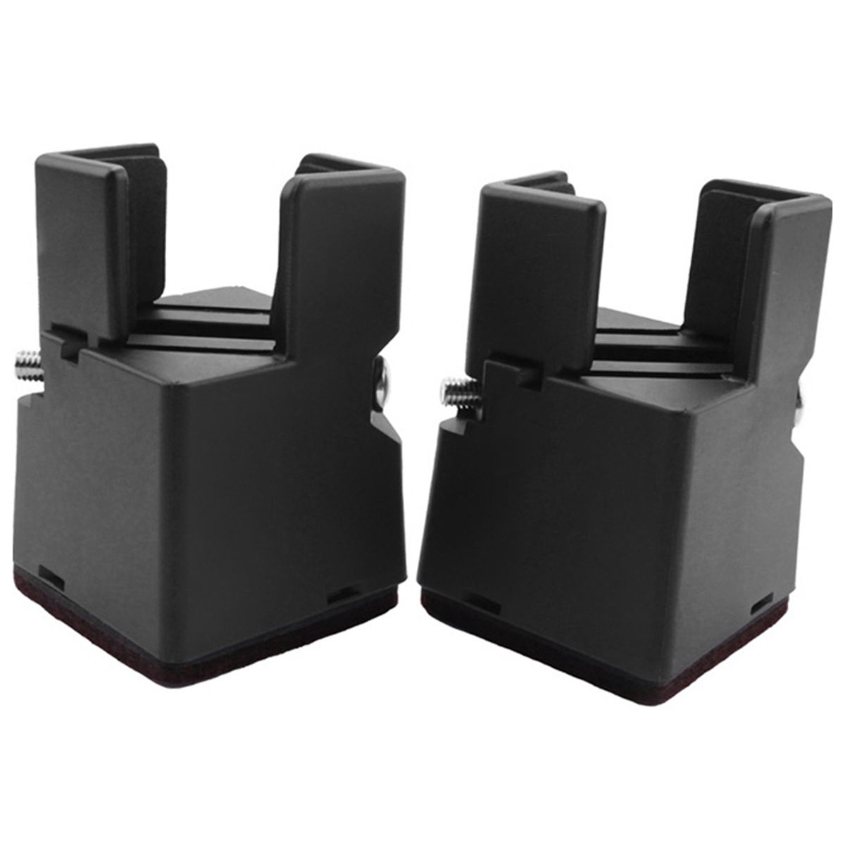 Adjustable Chair Risers with Screw Clamp 2 Inch Height Sofa Bed Furniture Risers Black 4 Pack