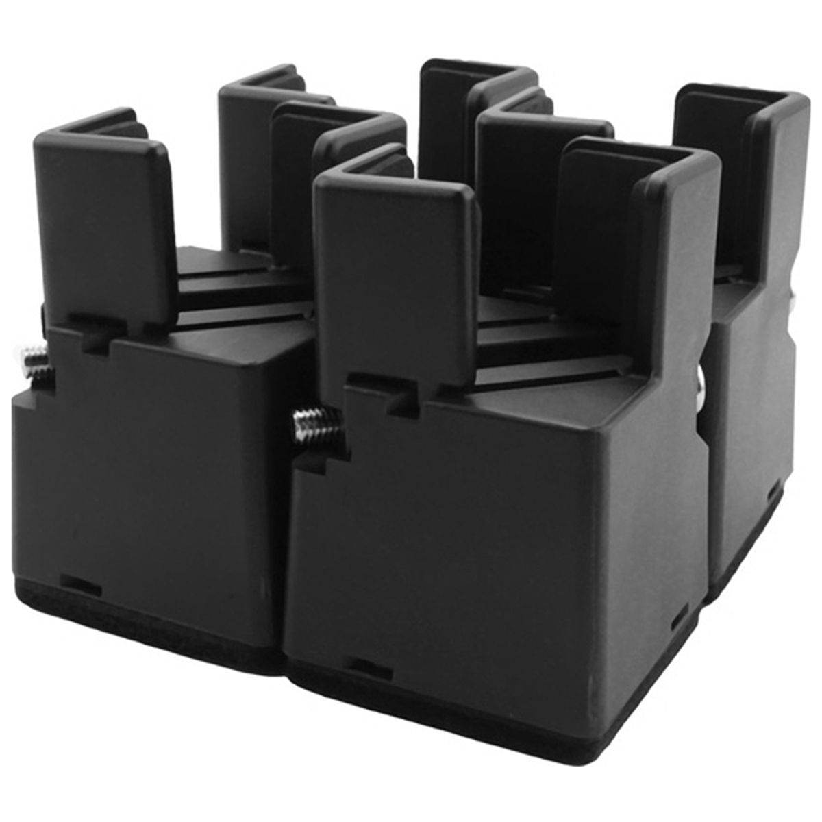 Adjustable Chair Risers with Screw Clamp 2 Inch Height Sofa Bed Furniture Risers Black 4 Pack