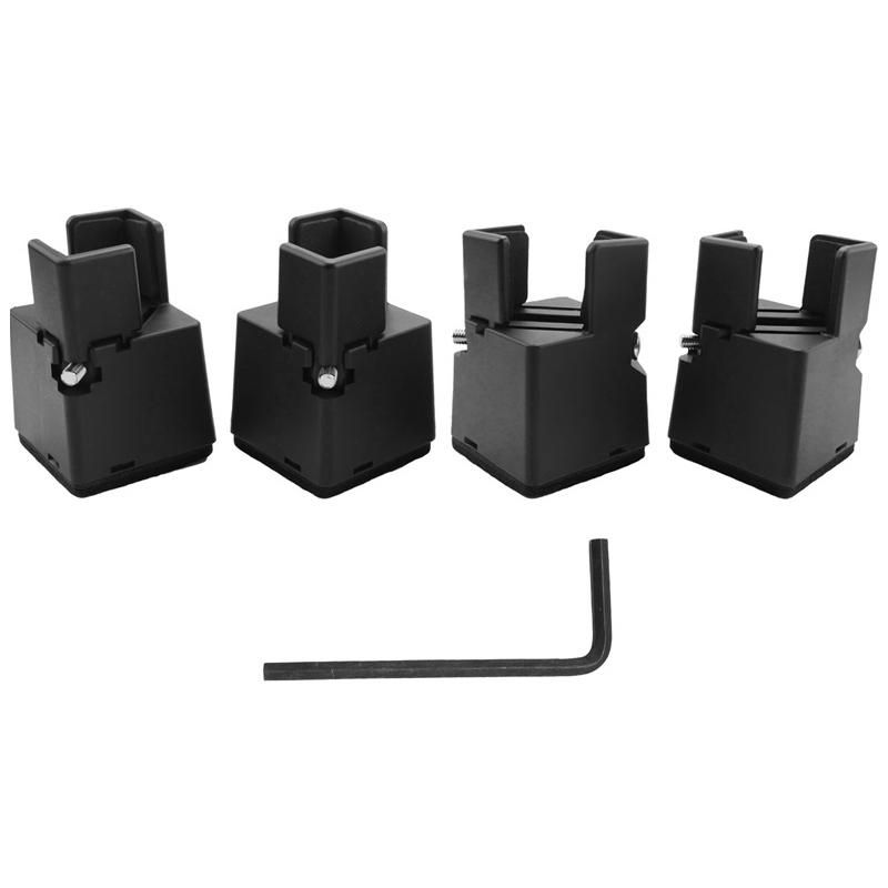 Adjustable Chair Risers with Screw Clamp 2 Inch Height Sofa Bed Furniture Risers Black 4 Pack