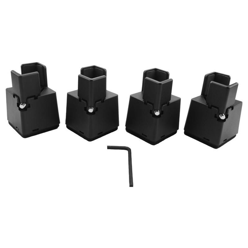 Adjustable Chair Risers with Screw Clamp 2 Inch Height Sofa Bed Furniture Risers Black 4 Pack