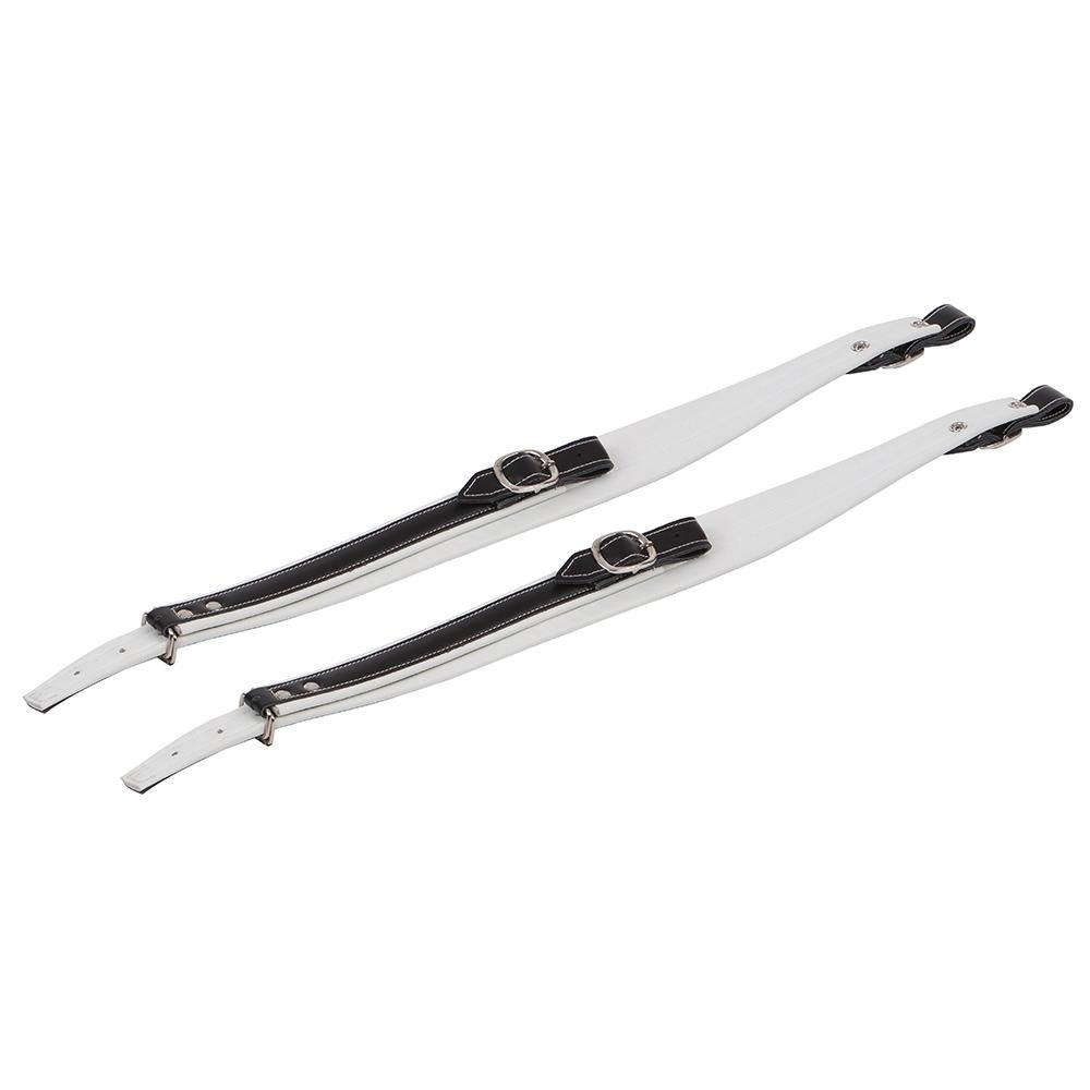 One Pair Adjustable Soft Accordion Shoulder Straps Black + White Leather