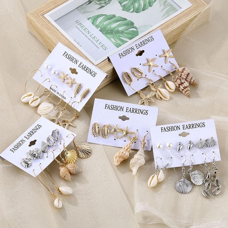 KISSWIFE Bohemian New Tassel Earrings For Women Vintage Conch Starfish Gold Color Trendy Dangle Drop Earrings Jewelry