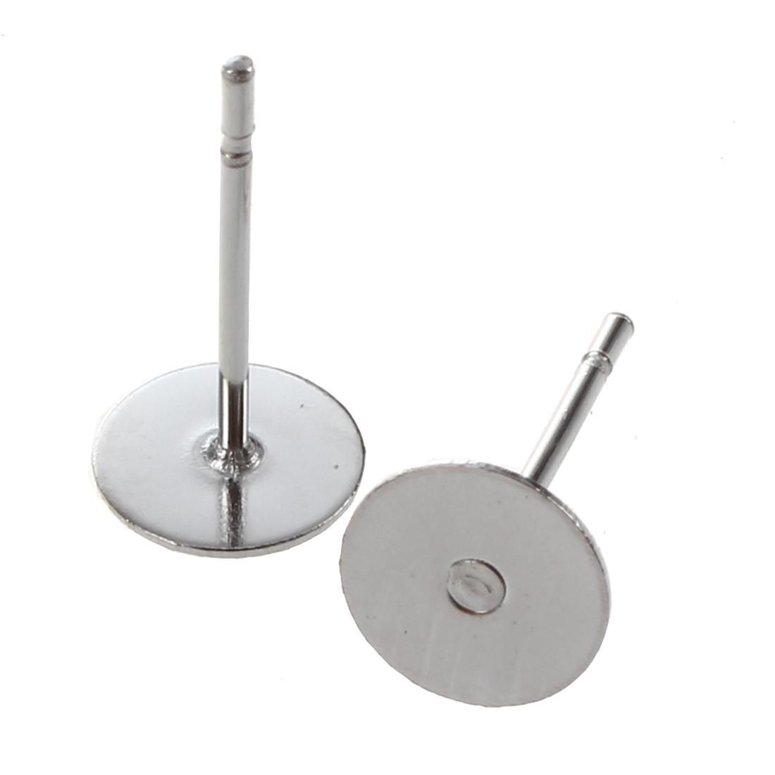 6mm Steel Flat Simple Mini Earring Posts 50