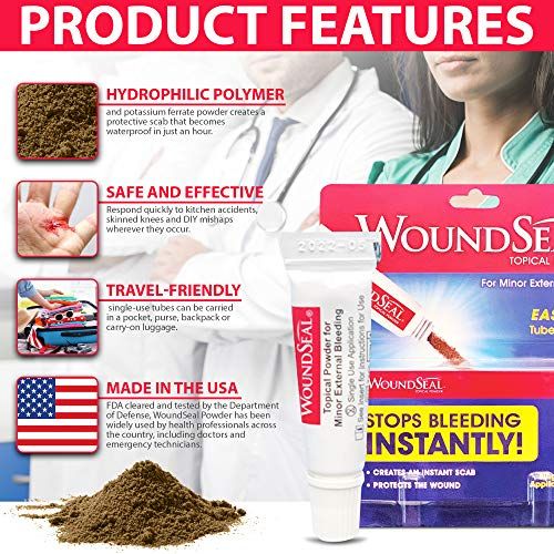 WoundSeal Powder 4 Each Pack Of 4  Wound Care First Aid For