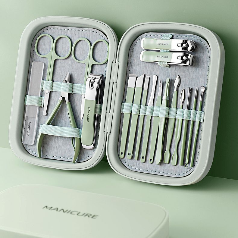 1 Set (18 Pieces) Nail Clipper Set Manicure Pedicure Tools Kit