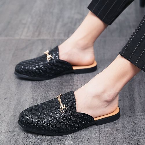 Luxury Designer Mens Casual Leather Loafers Italian Men Half Shoes